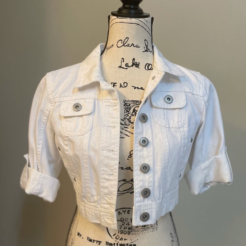 Highway Jeans Cropped White Jean Jacket